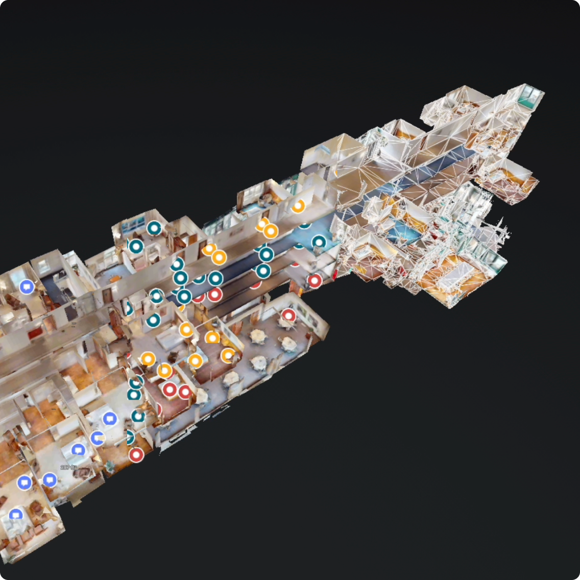 Image of Matterport Dollhouse showing merged models