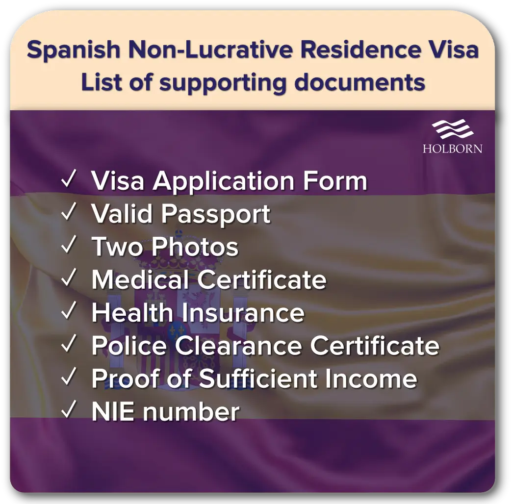 Guide to the Spanish Non-Lucrative Residence Visa list