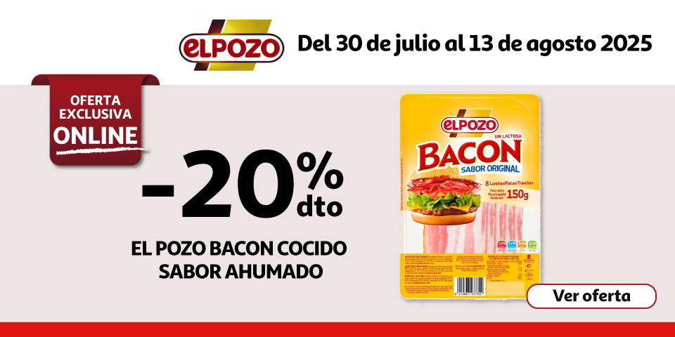 20% Dto. - EL POZO Bacon cocido sabor ahumado