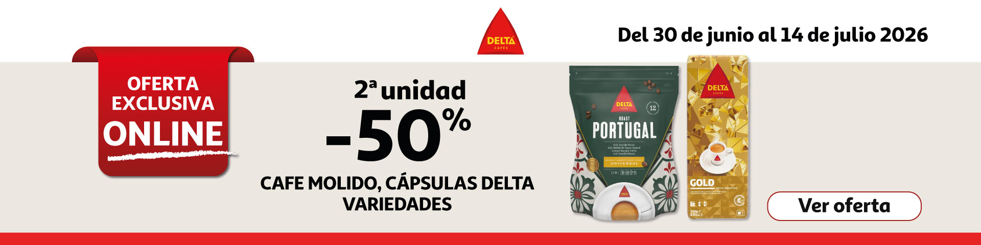 2ª Unid. al 50% - Café molido, cápsulas DELTA 