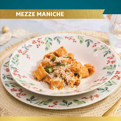 Receta mezze maniche frutti di mare con langostinos