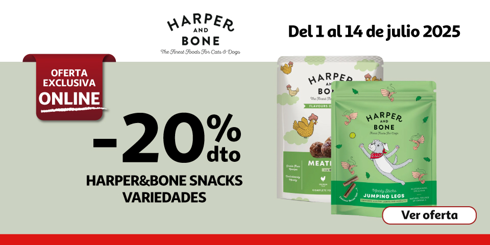 20% Dto. - SNACKS PERROS Y GATOS HARPER&BONE