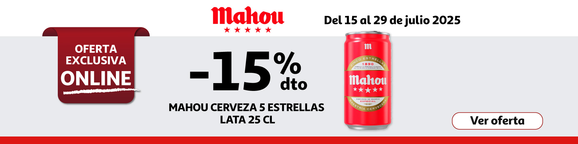 15% Dto. - MAHOU Cerveza 5 estrellas lata 