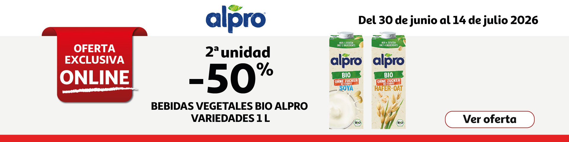 2ª Unid. al 50% - Bebidas vegetales BIO Alpro