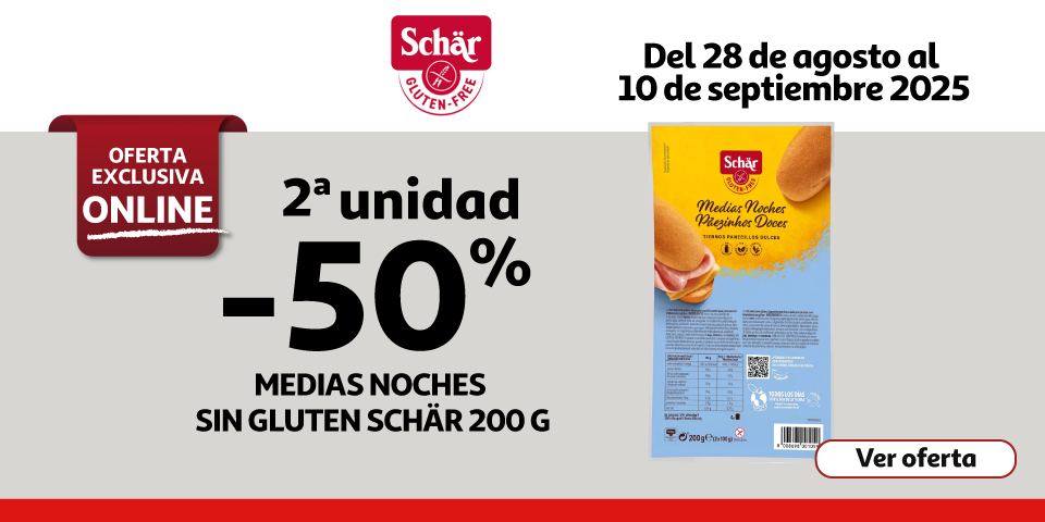 2º ud al 50% Medias noches sin gluten SCHÄR 200g