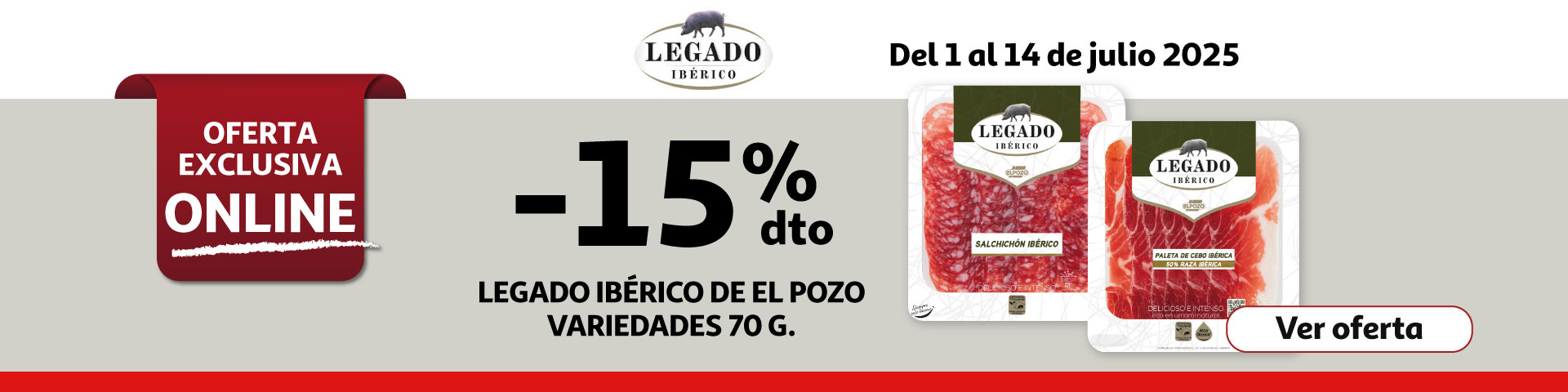 15% Dto. - En toda la gama loncheados legado ibérico El Pozo 