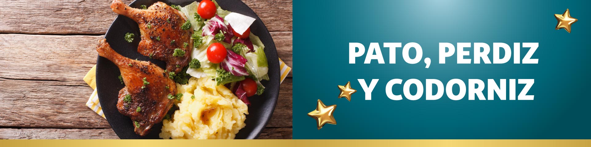 Pato, perdiz y codorniz