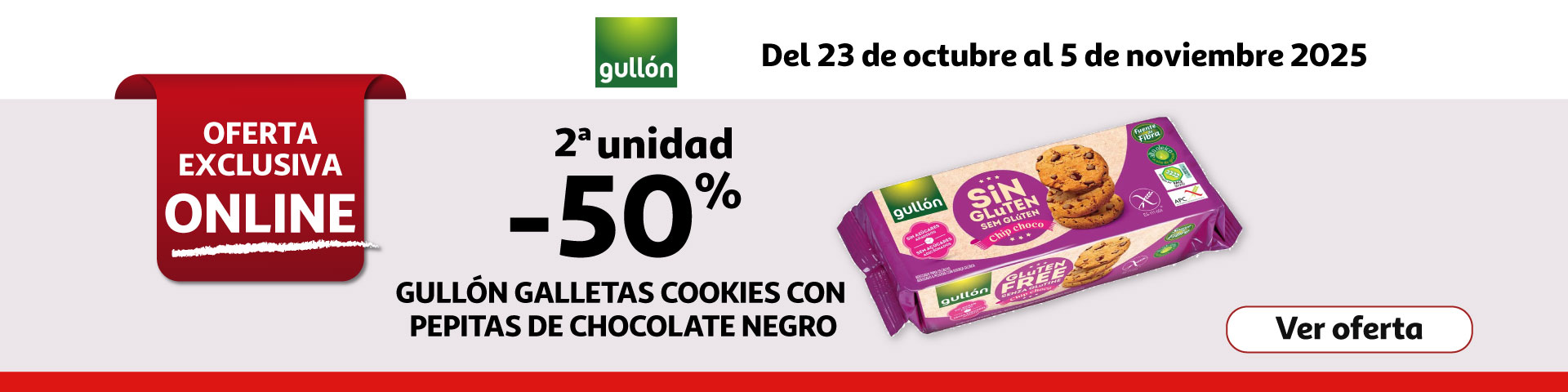 2ª al 50% - GULLÓN Galletas cookies sin gluten 