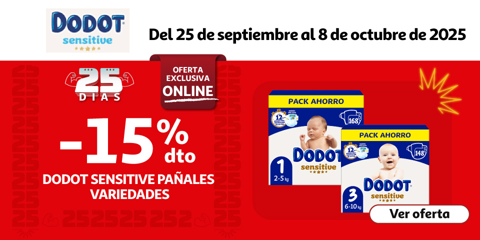 15% Dto. - DODOT Sensitive Pañales