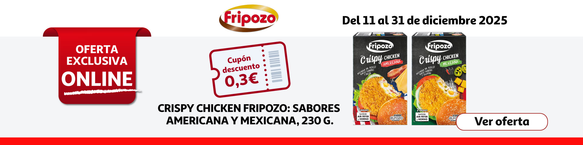 Cupón 0,30€ - FRIPOZO Pechugas de pollo empanadas