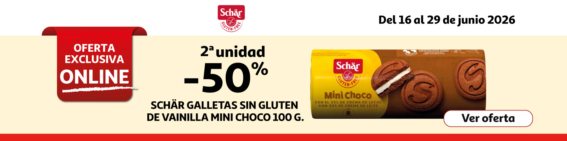 2ª Unid. al 50% - SCHÄR Galletas sin gluten 
