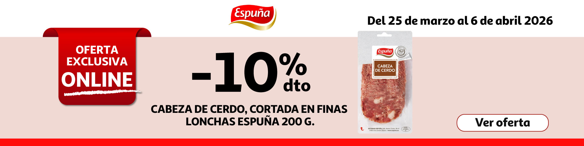 10% dto. - Cabeza de cerdo, cortada en finas lonchas ESPUÑA 200 g.