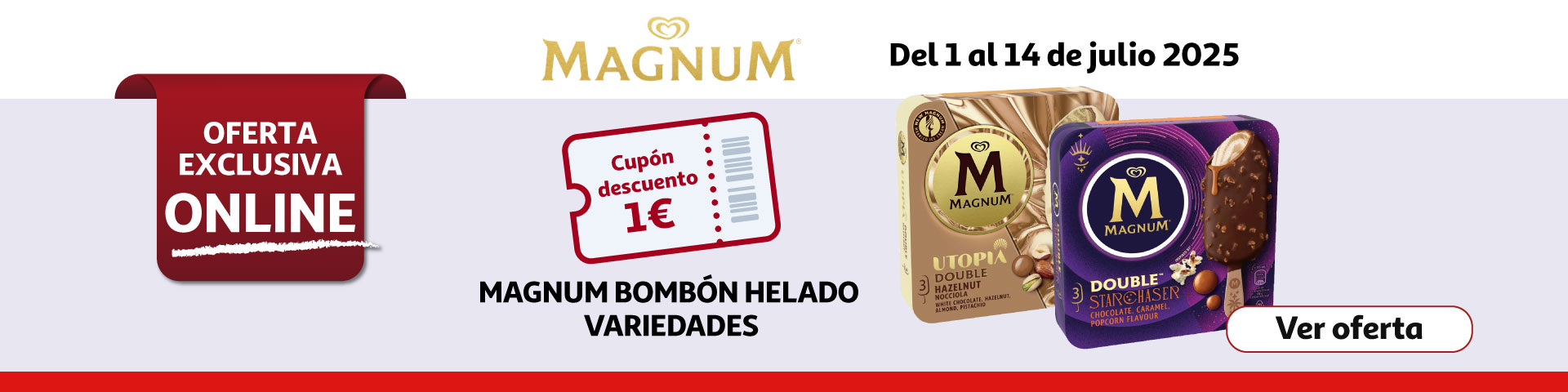 Cupón 1€ -  MAGNUM Helados Bombón