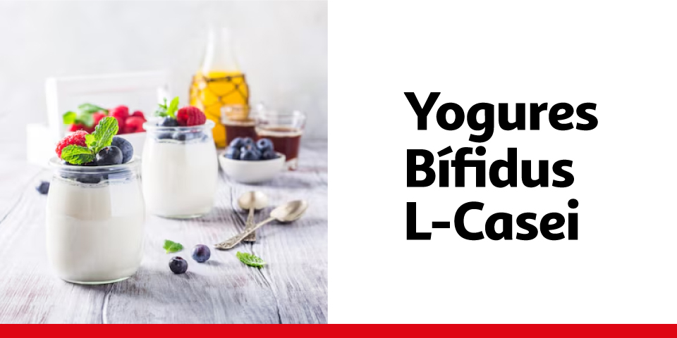 Yogures, Bífidus, L-Casei y productos vegetales 