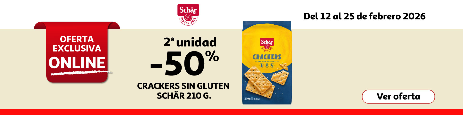 2ª Unid. al 50% - SCHÄR Crackers Sin Gluten SCHAR 210 g.
