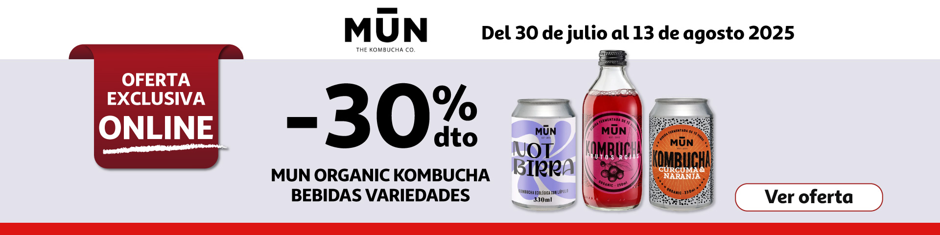 30% Dto. - Productos seleccionados KOMBUCHAS MUN