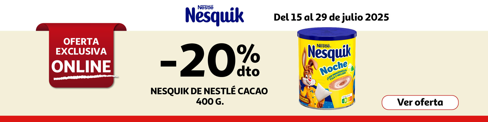 20% Dto. - NESQUIK de NESTLÉ Cacao 
