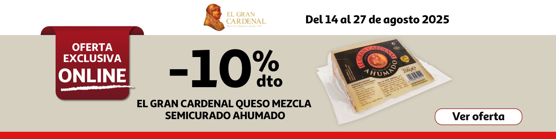 10% Dto. - EL GRAN CARDENAL Queso mezcla semicurado ahumado