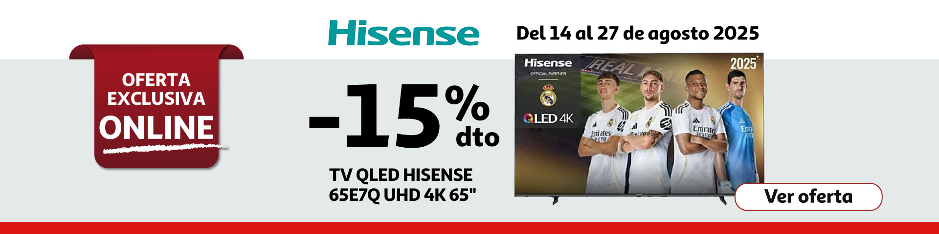 15% Dto. - TV 65 QLED HISENSE