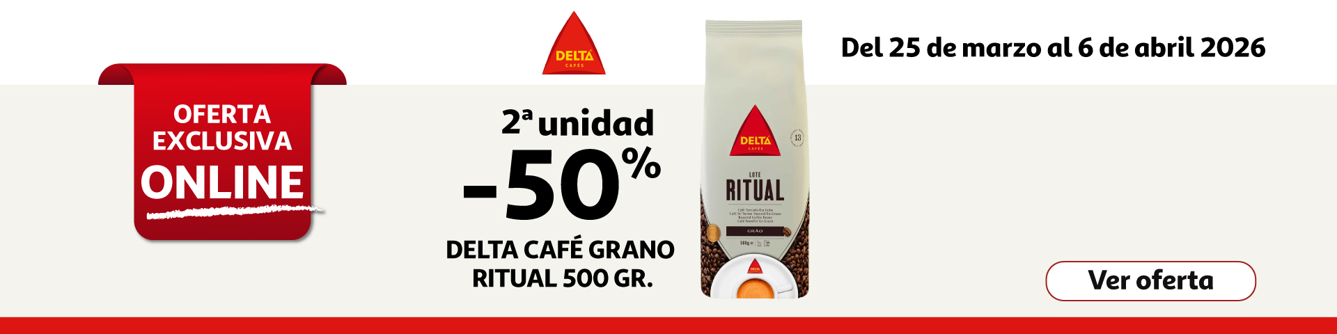 2ª Unid. al 50% - DELTA Café grano ritual 500 gr.
