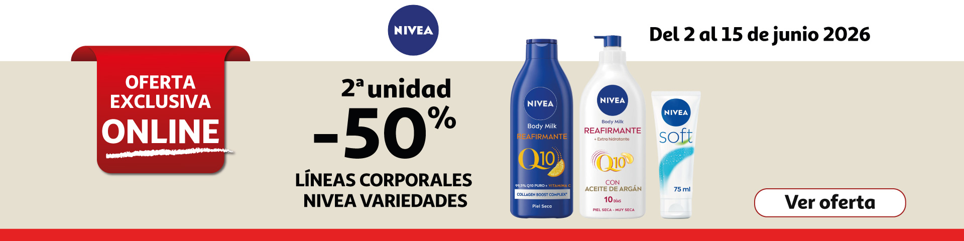 2ª Unid. al 50% - Líneas corporales NIVEA