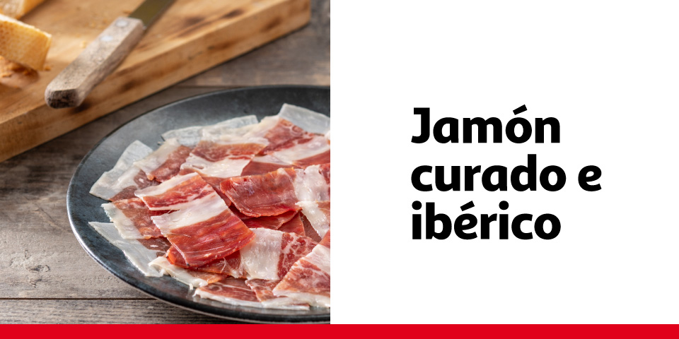 Jamón curado e ibérico