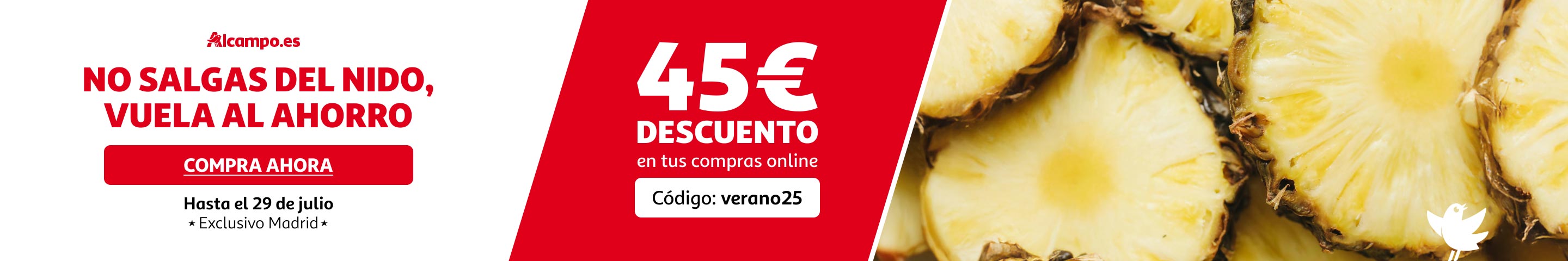 25€ dto directo con el código verano25 en primera compra online Madrid