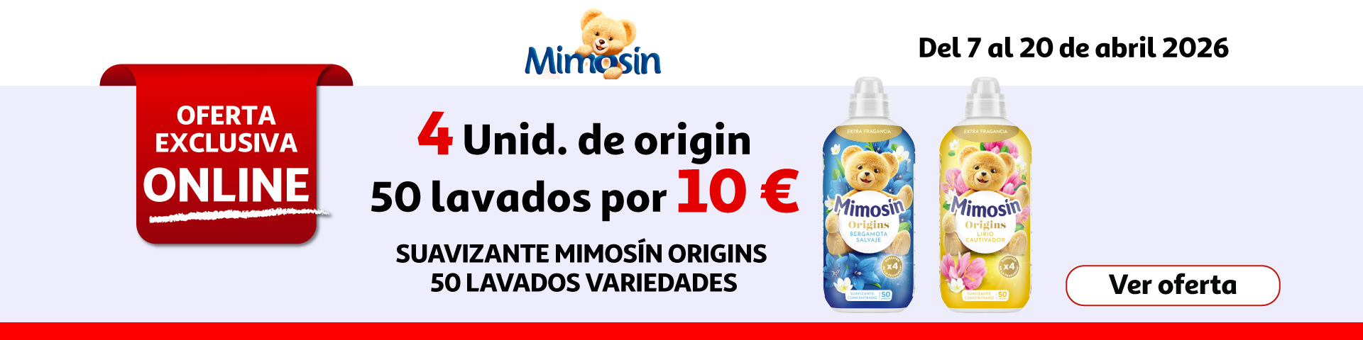 4 unidades de Origin, 50 lavados por 10€