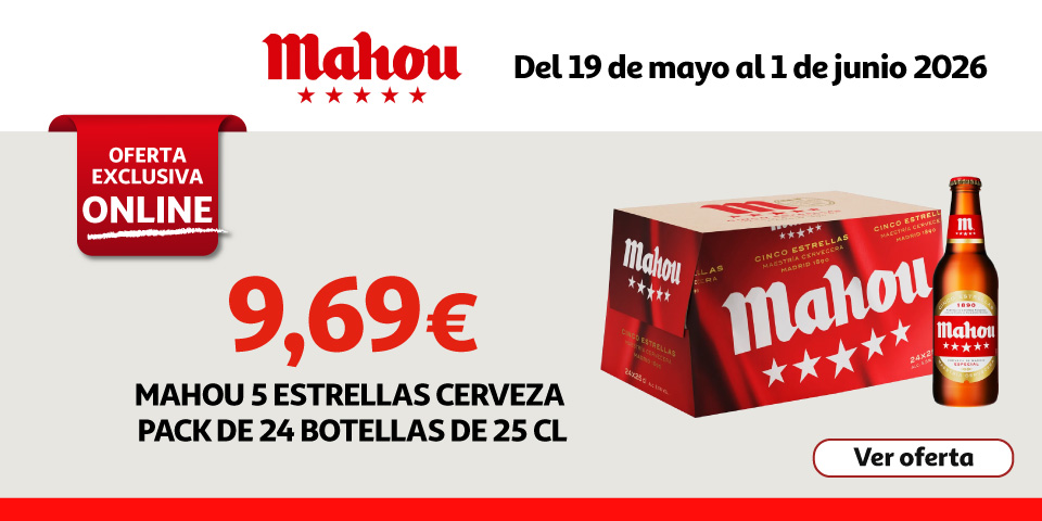 9,69€ - MAHOU 5 ESTRELLAS Cerveza