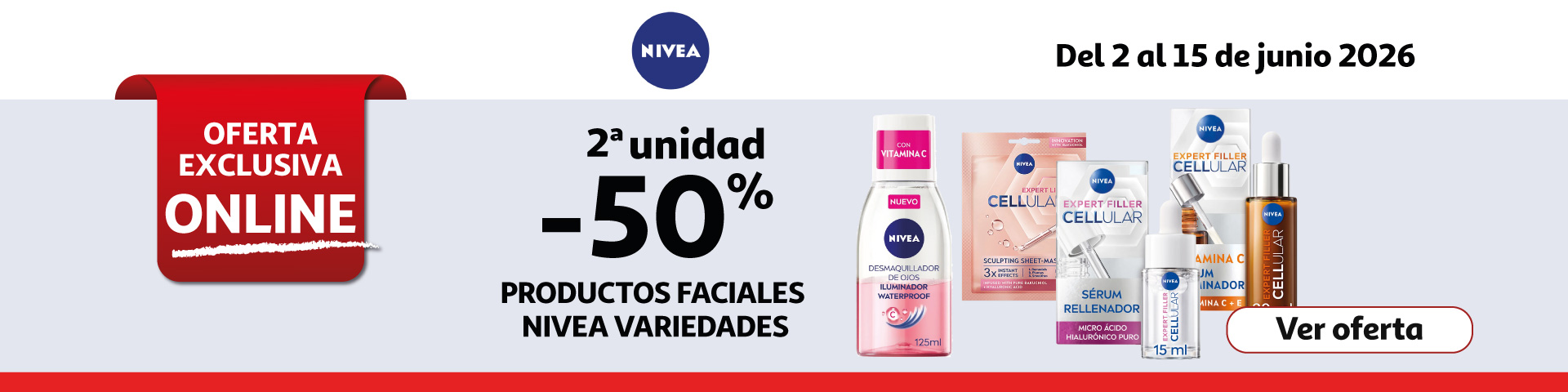 2ª Unid. al 50% - Productos faciales NIVEA