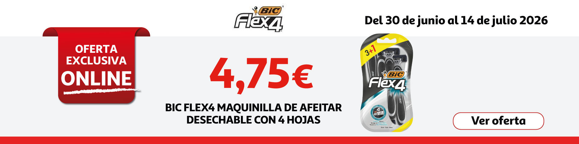 4,75€ - BIC Flex4 Maquinilla de afeitar