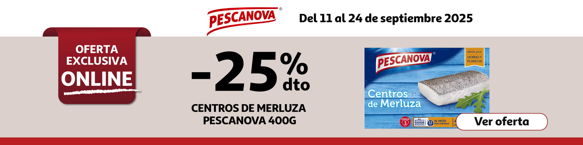 25%dto centros de merluza pescanova 400g