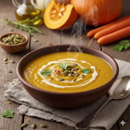 Crema de calabaza y zanahoria