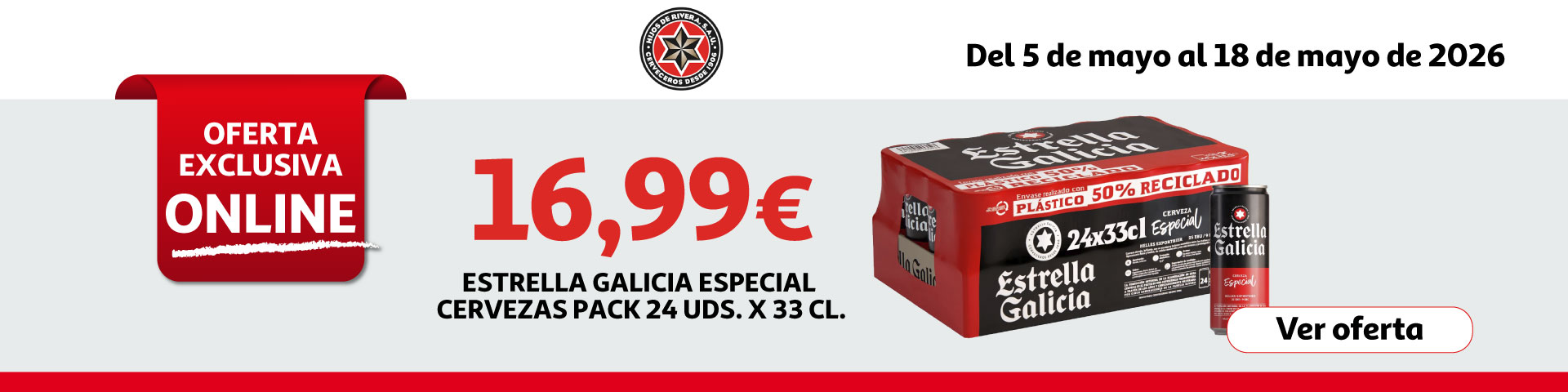 16,99€ - ESTRELLA GALICIA Especial cervezas 