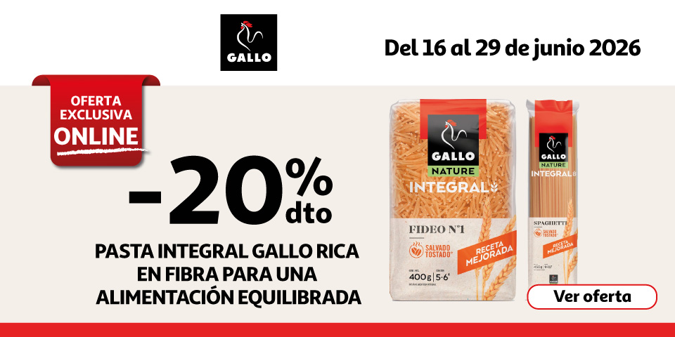 20% Dto. - Pasta integral GALLO