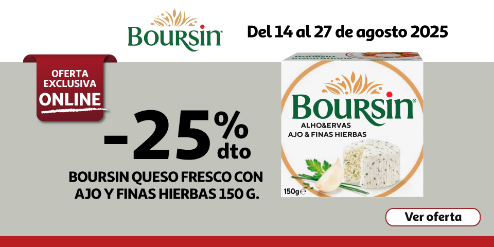 25% Dto. - BOURSIN Queso fresco con ajo y finas hierbas 150 g.