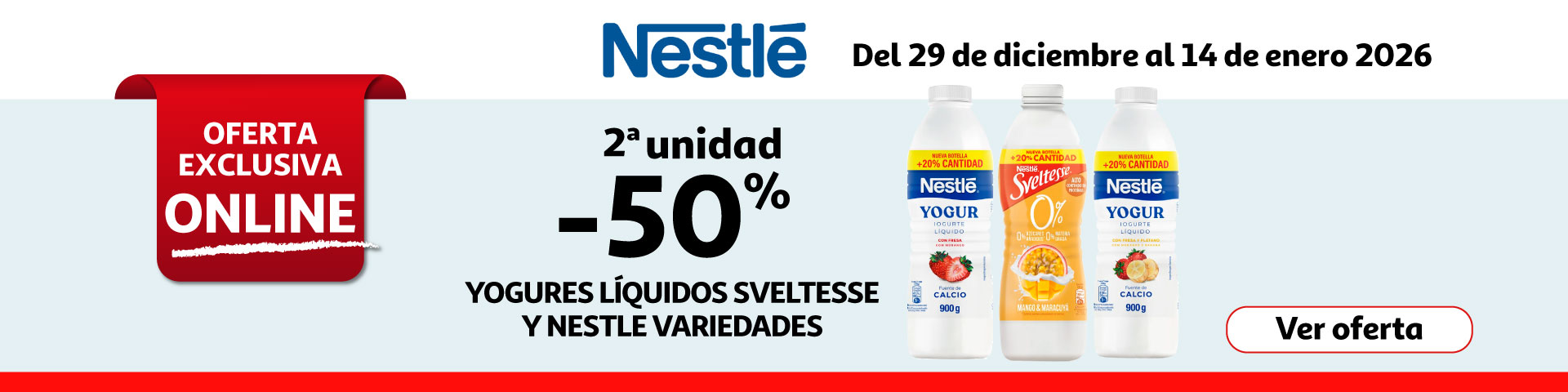 2ª Unid. al 50% - Yogures líquidos Nestlé SVELTESSE 