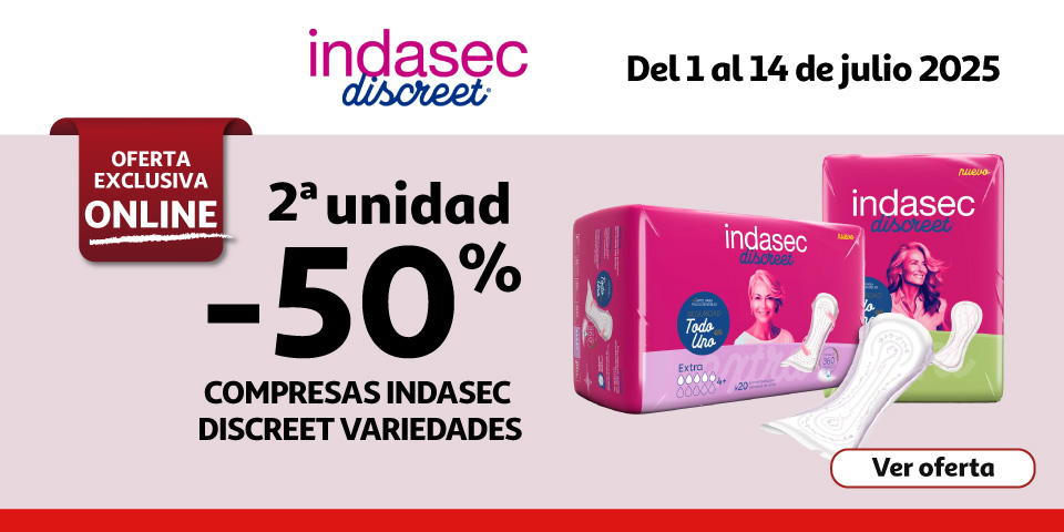 2ª al 50% - INDASEC Discreet Compresas