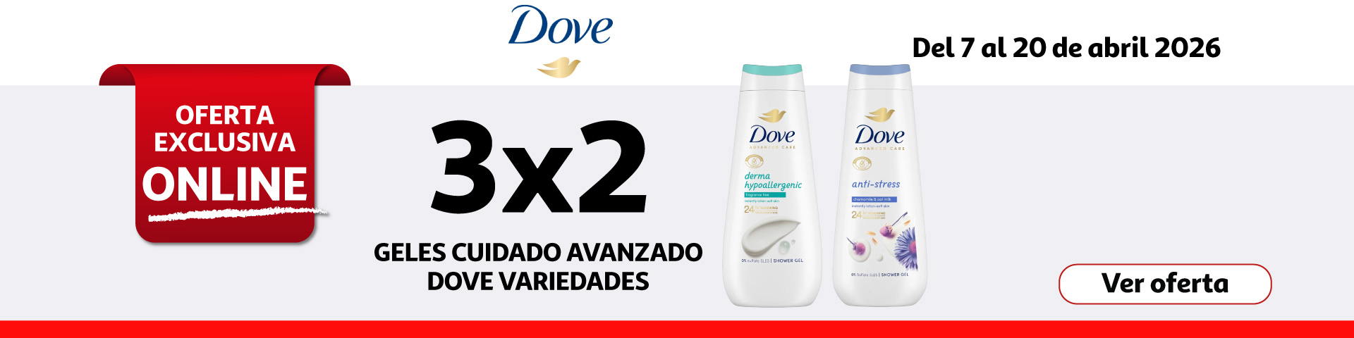 3x2 Geles Cuidado avanzado DOVE 