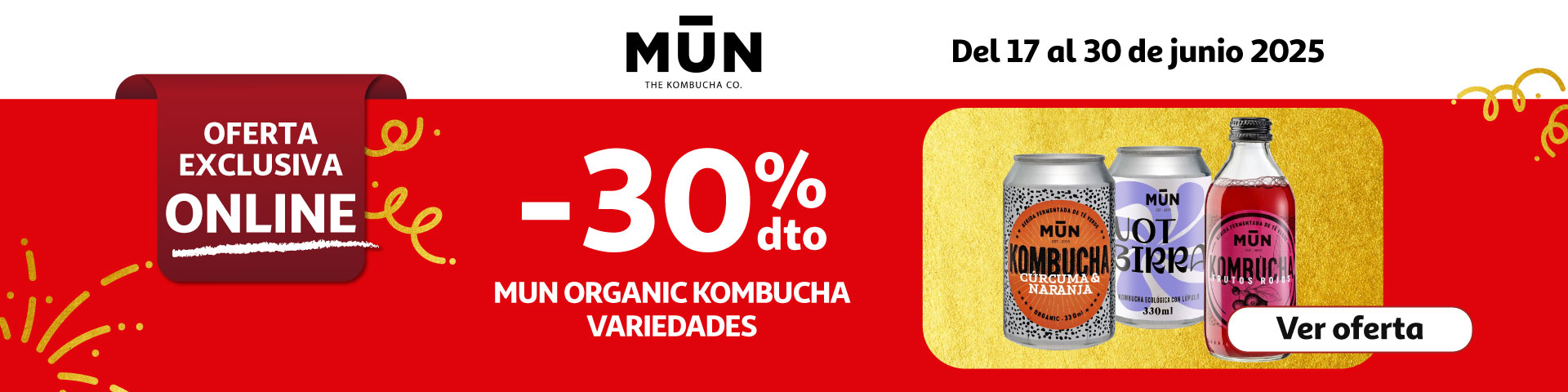 30% Dto. - Productos seleccionados KOMBUCHAS MUN