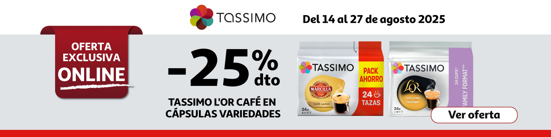 25% Dto. - TASSIMO Café cápsulas