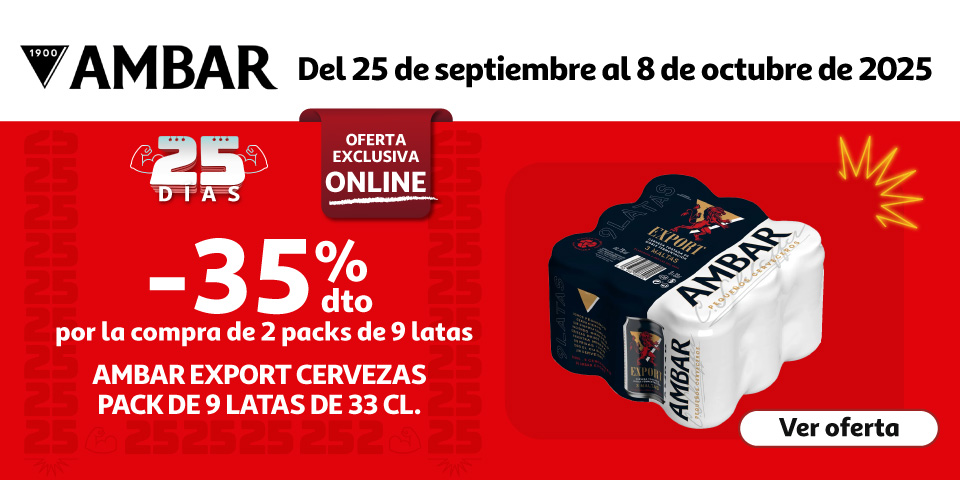 35% Dto. - 2 Packs de 9 latas iguales AMBAR