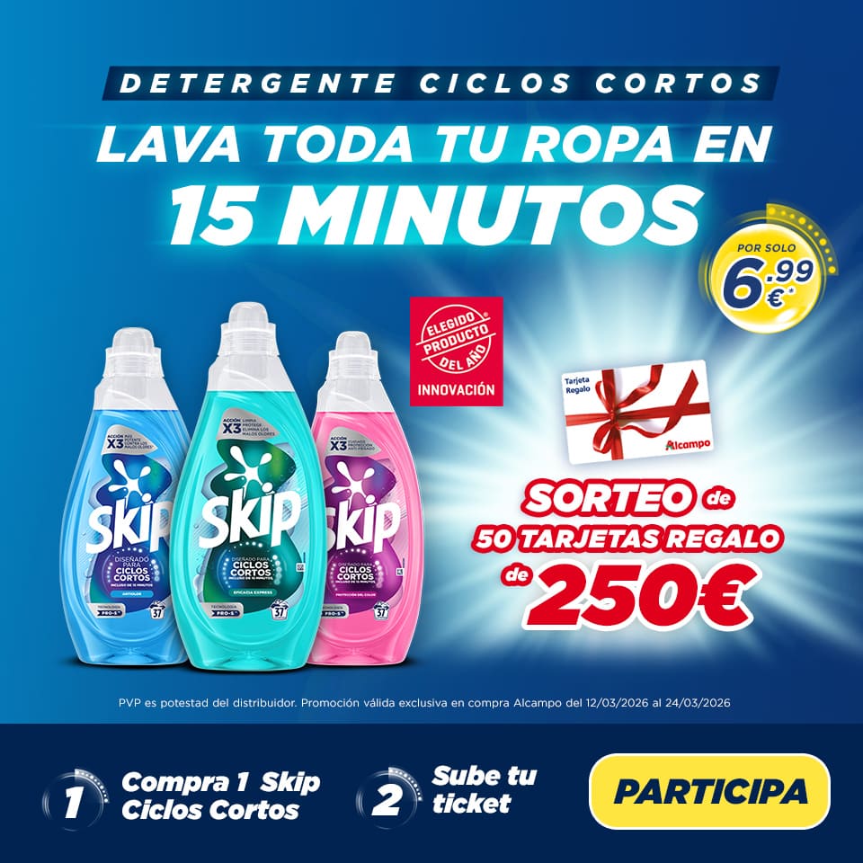 Skip detergente ciclos cortos