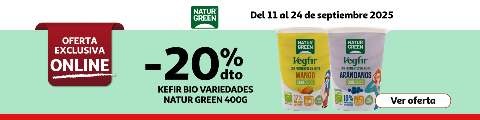 20% dto kefir Natur Green 400gr