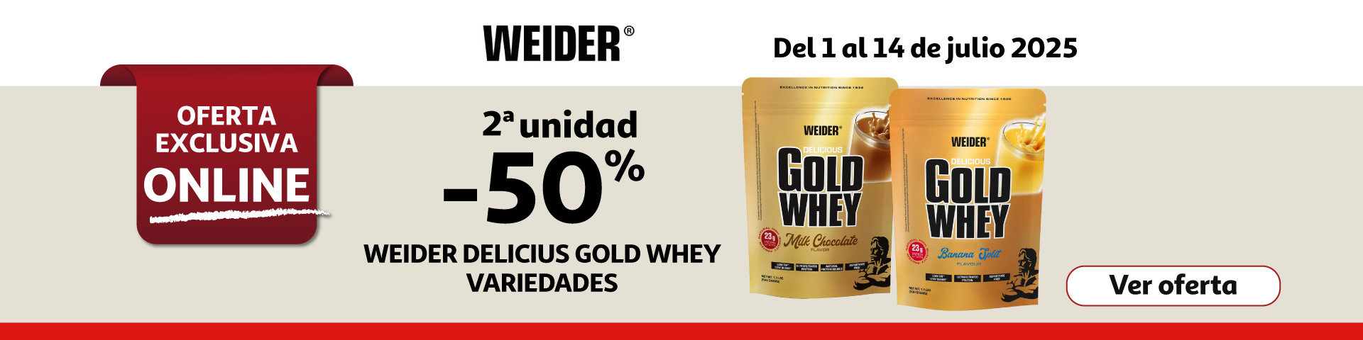 2ª al 50% - WEIDER Delicius gold whey