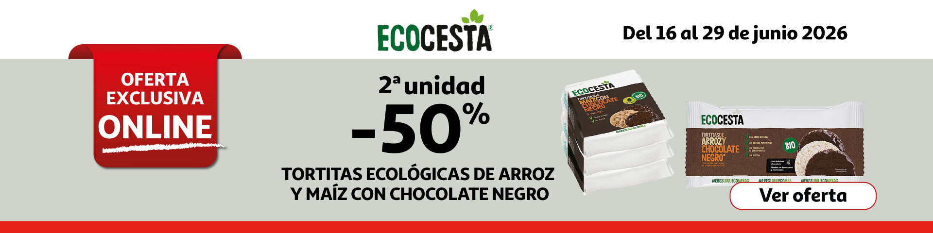 2ª Unid. al 50% - Tortitas ecológicas de arroz  y maíz ECOCESTA