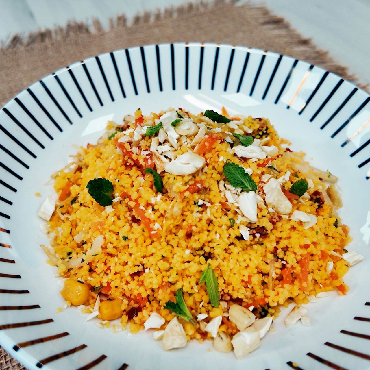 Cous-Cous con ensalada china aliñada