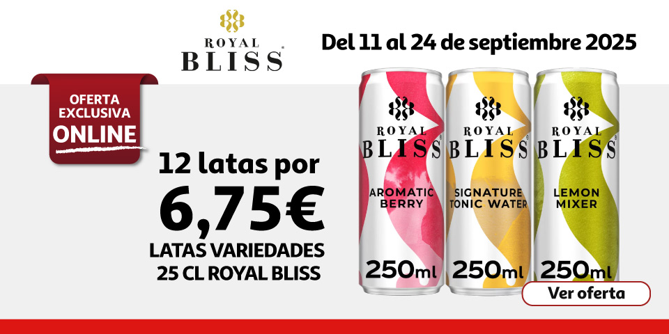 12 latas de 25 cl por 6,75€ Royal Bliss
