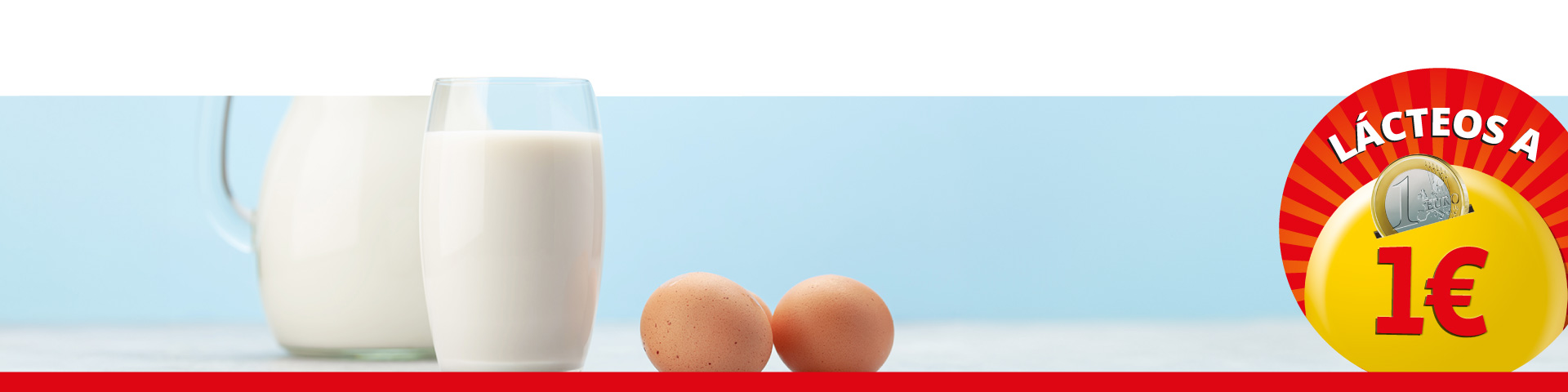 Ofertas en leche, lácteos y huevos a 1€