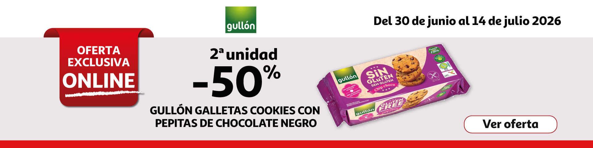 2ª Unid. al 50% - GULLÓN Galletas cookies 